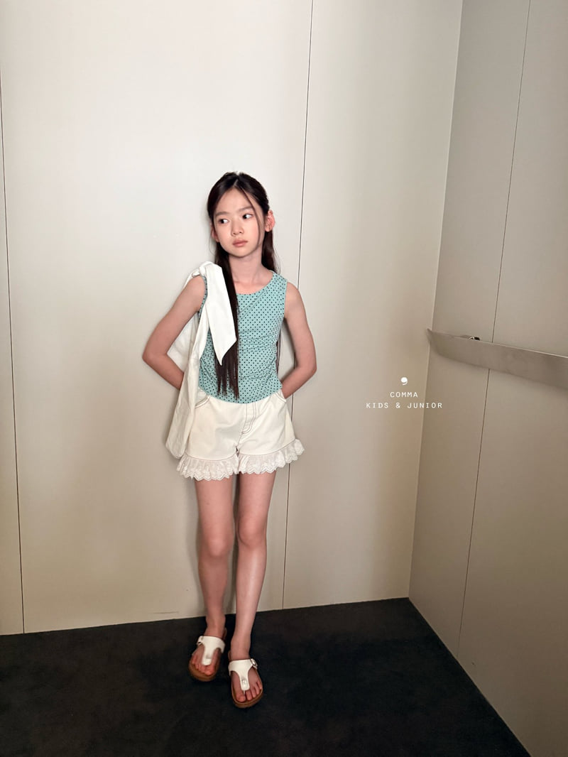 Comma - Korean Children Fashion - #littlefashionista - Back Slit Dot Tee - 3