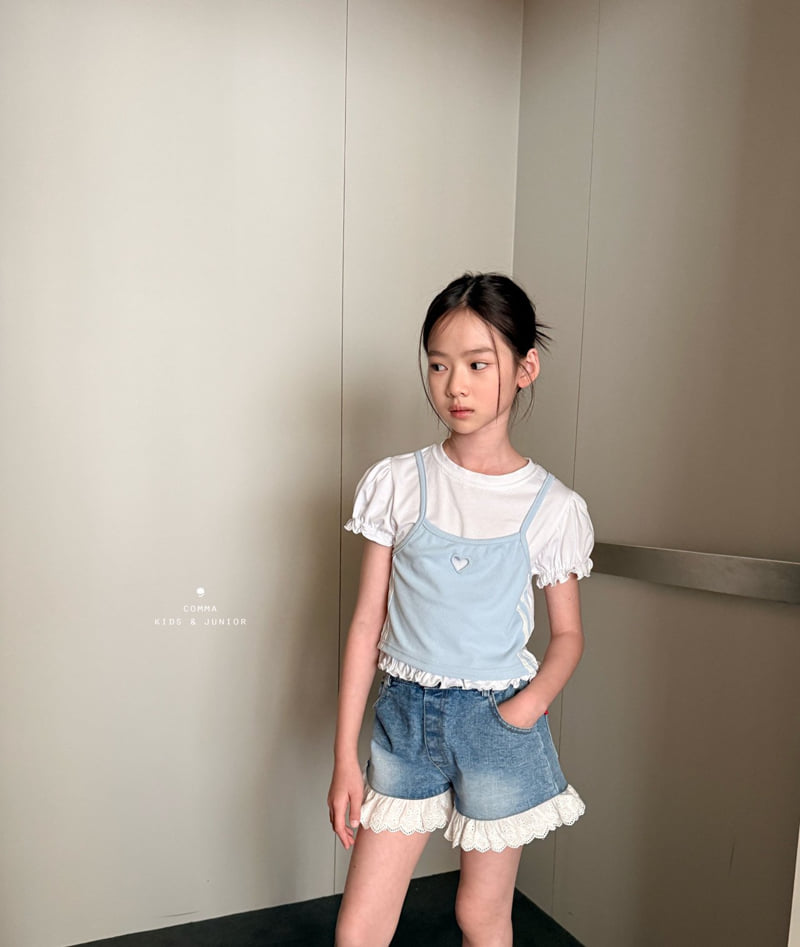Comma - Korean Children Fashion - #prettylittlegirls - Double-Line Puff Tee - 12
