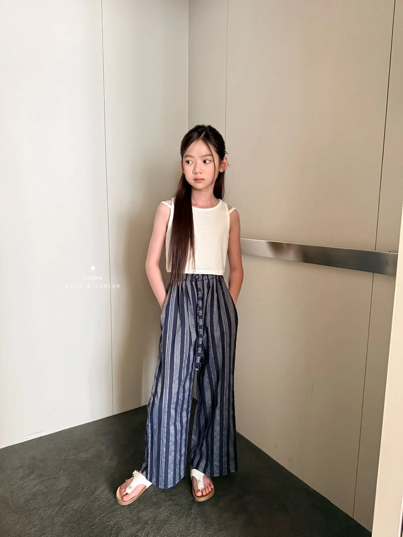 Comma - Korean Children Fashion - #todddlerfashion - Cropped Double-Line Sleeveless - 8