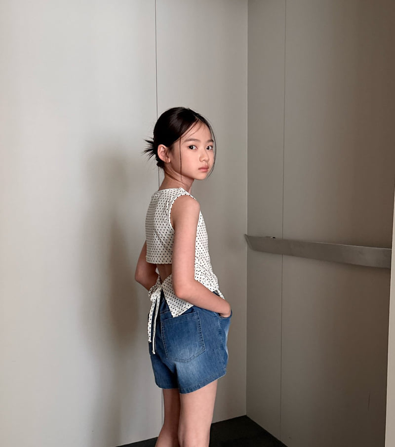 Comma - Korean Children Fashion - #toddlerclothing - Back Slit Dot Tee - 8