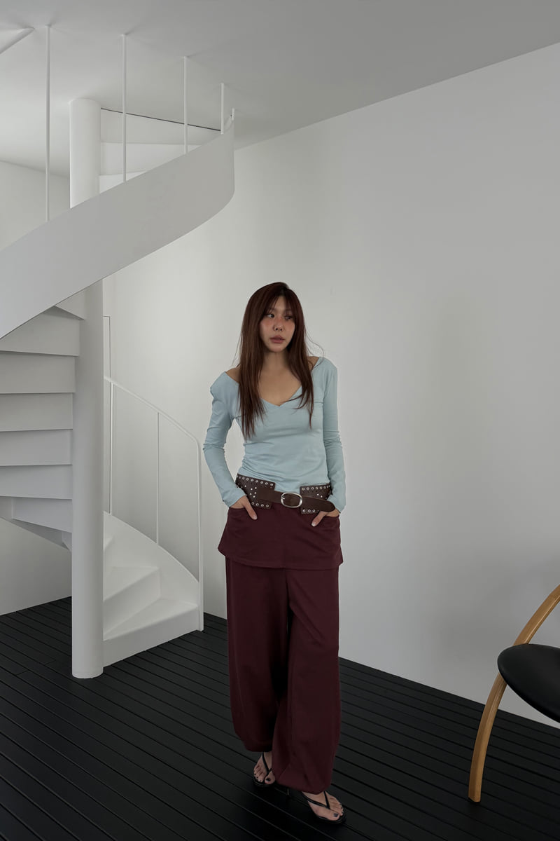 Connaught - Korean Women Fashion - #momslook - Comfort V-Neck Tee - 3