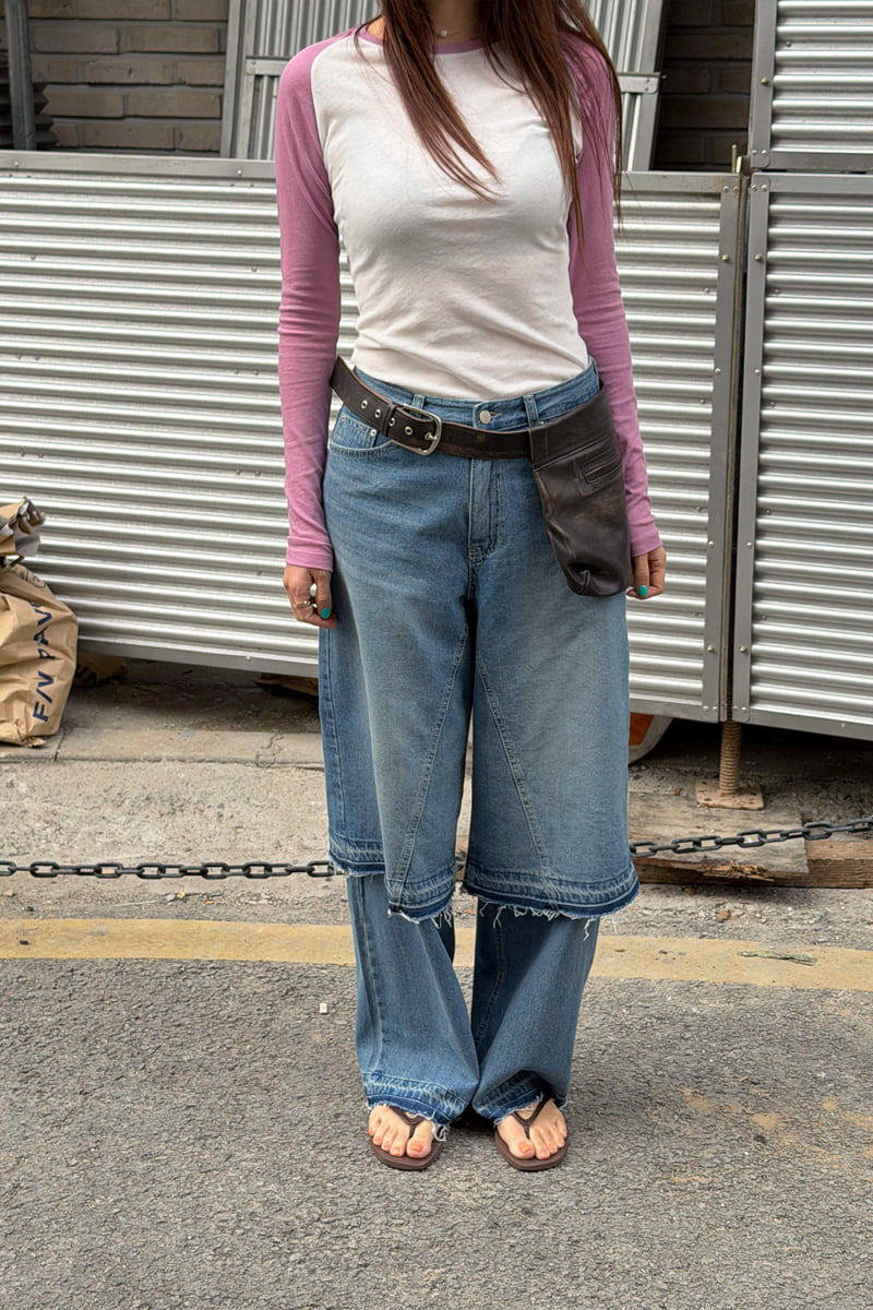 Connaught - Korean Women Fashion - #momslook - Dual-Cut Denim - 3