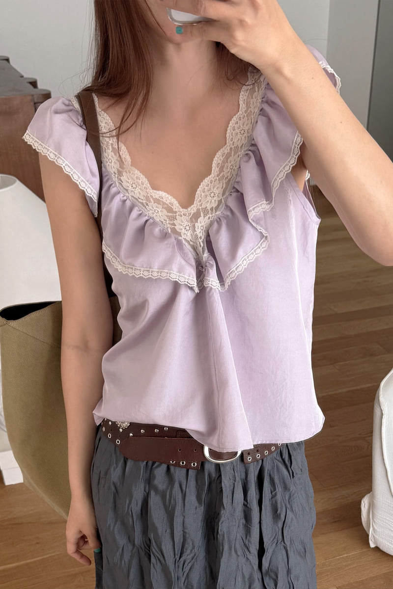 Connaught - Korean Women Fashion - #momslook - Gathered Cami Blouse - 7