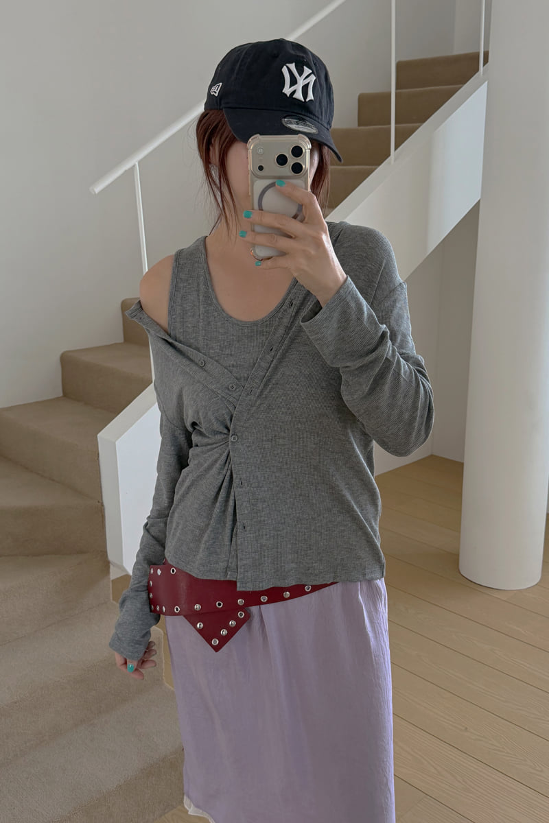 Connaught - Korean Women Fashion - #momslook - Double-Layer Cardigan Set - 2
