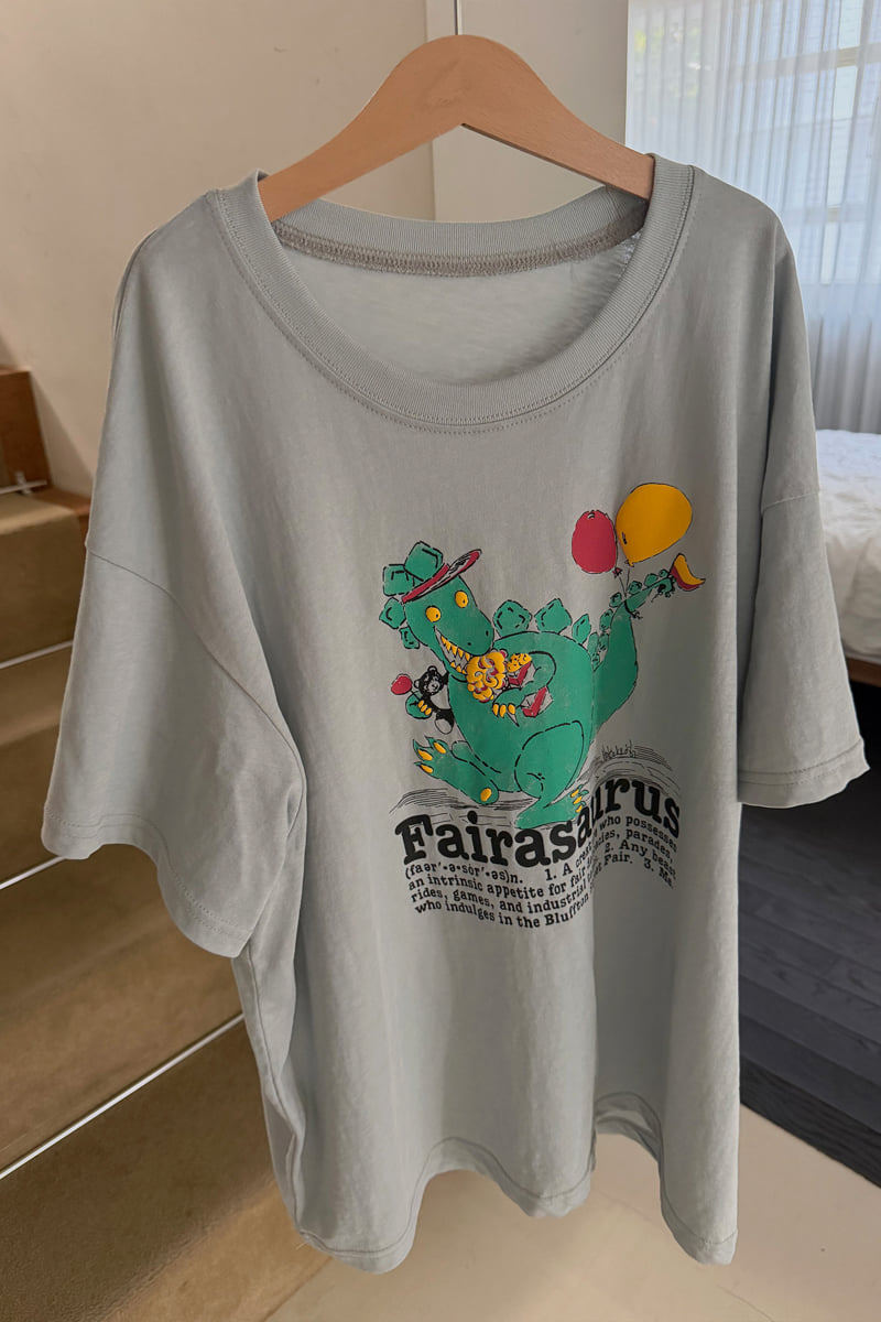 Connaught - Korean Women Fashion - #momslook - Dinosaurs Tee - 5