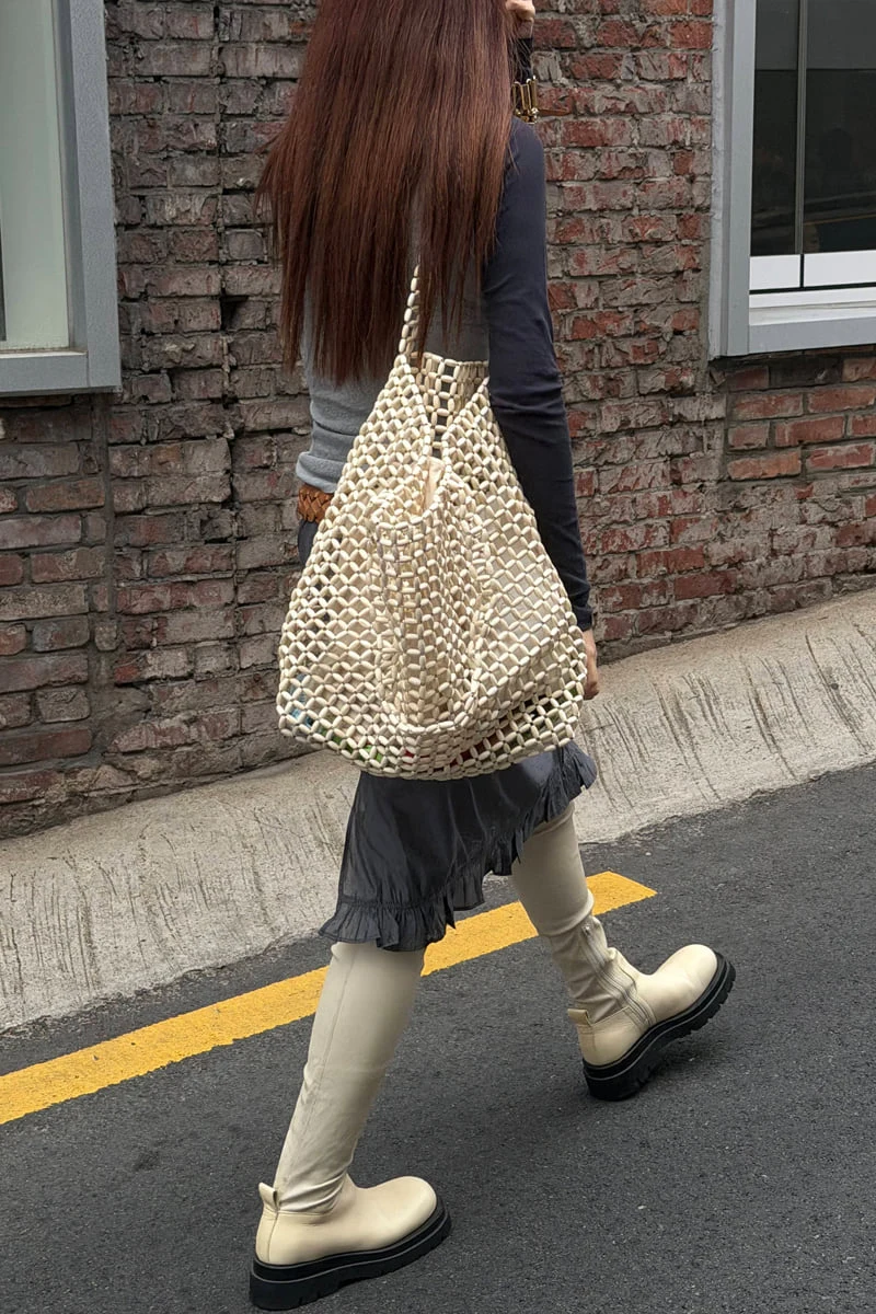Connaught - Korean Women Fashion - #pursuepretty - Grid Net Bag - 4