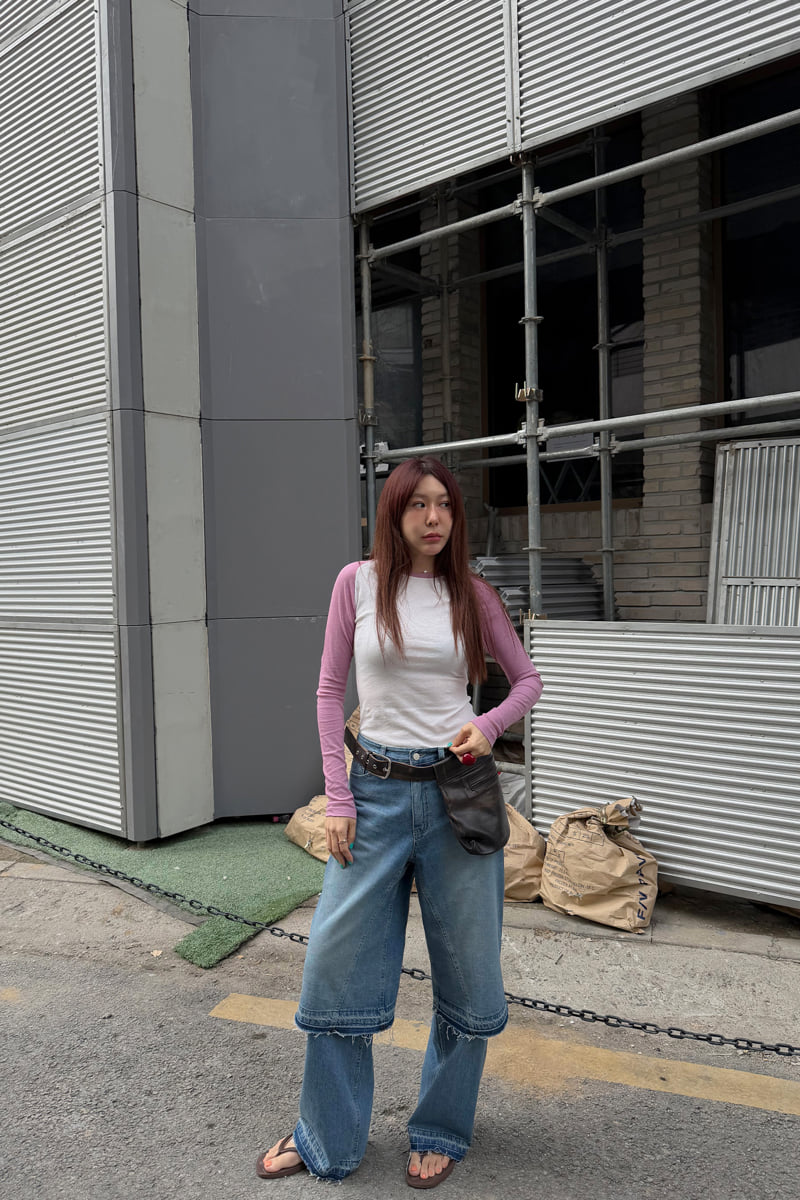 Connaught - Korean Women Fashion - #thelittlethings - Dual-Cut Denim - 2