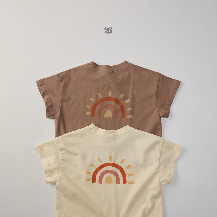 Cou Cou - Korean Children Fashion - #stylishchildhood - Rainbow Short Sleeve Tee - 4