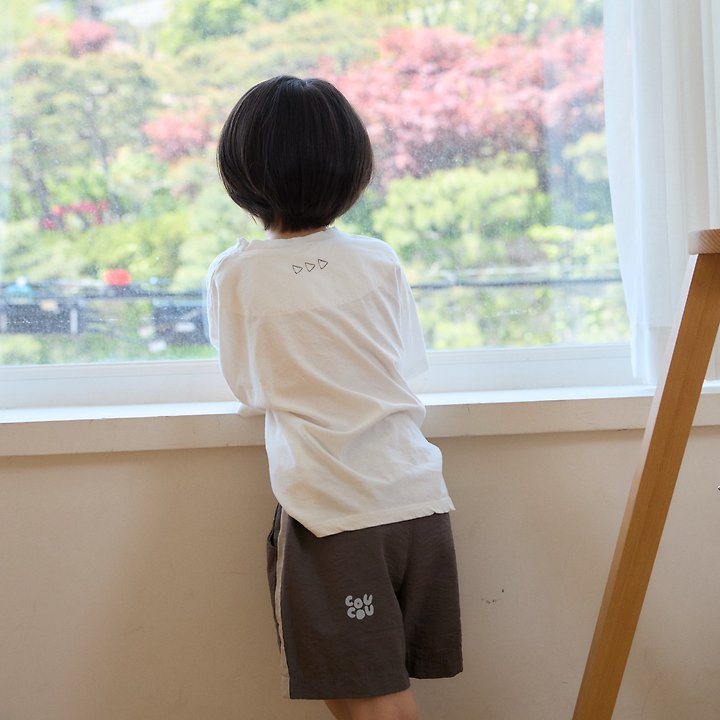 Cou Cou - Korean Children Fashion - #fashionkids - Triangle Embroidery Tee - 6