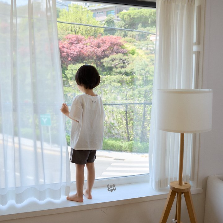 Cou Cou - Korean Children Fashion - #kidsshorts - Triangle Embroidery Tee - 7