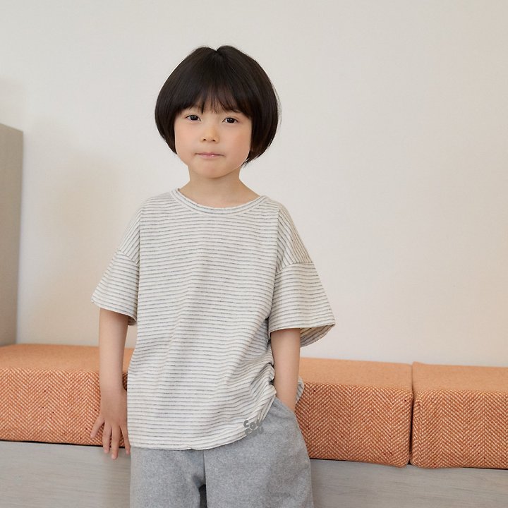 Cou Cou - Korean Children Fashion - #kidsshorts - Multi Stripe Tee - 3