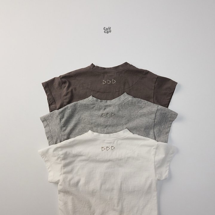 Cou Cou - Korean Children Fashion - #kidzfashiontrend - Triangle Embroidery Tee - 9