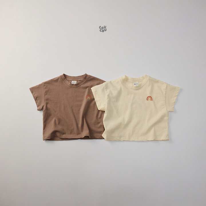Cou Cou - Korean Children Fashion - #stylishchildhood - Rainbow Short Sleeve Tee - 3