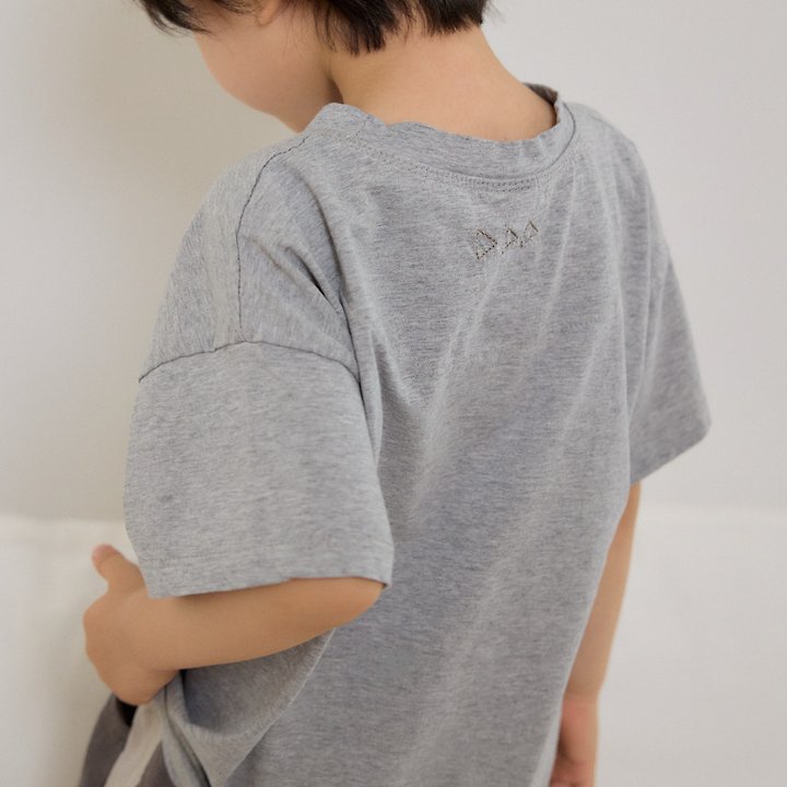 Cou Cou - Korean Children Fashion - #stylishchildhood - Triangle Embroidery Tee