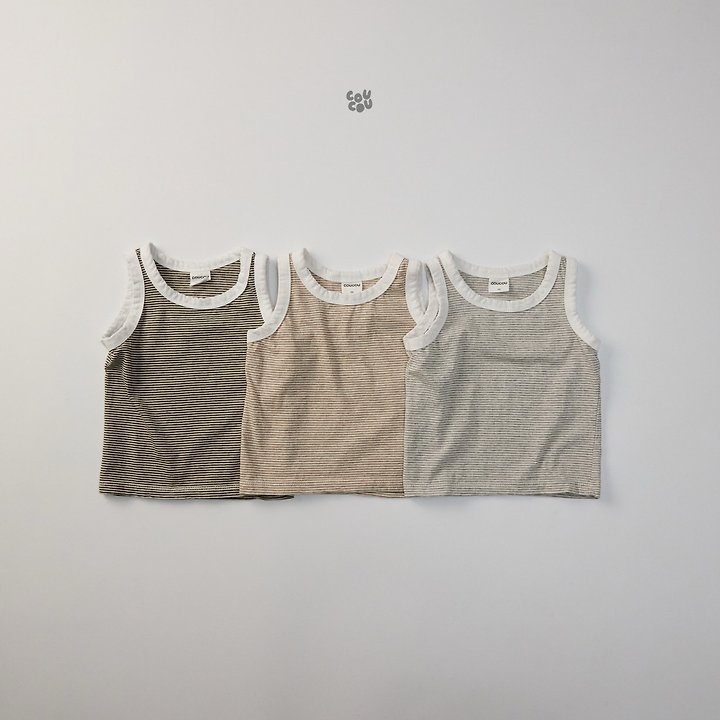 Cou Cou - Korean Children Fashion - #todddlerfashion - Stripe Sleeveless - 3