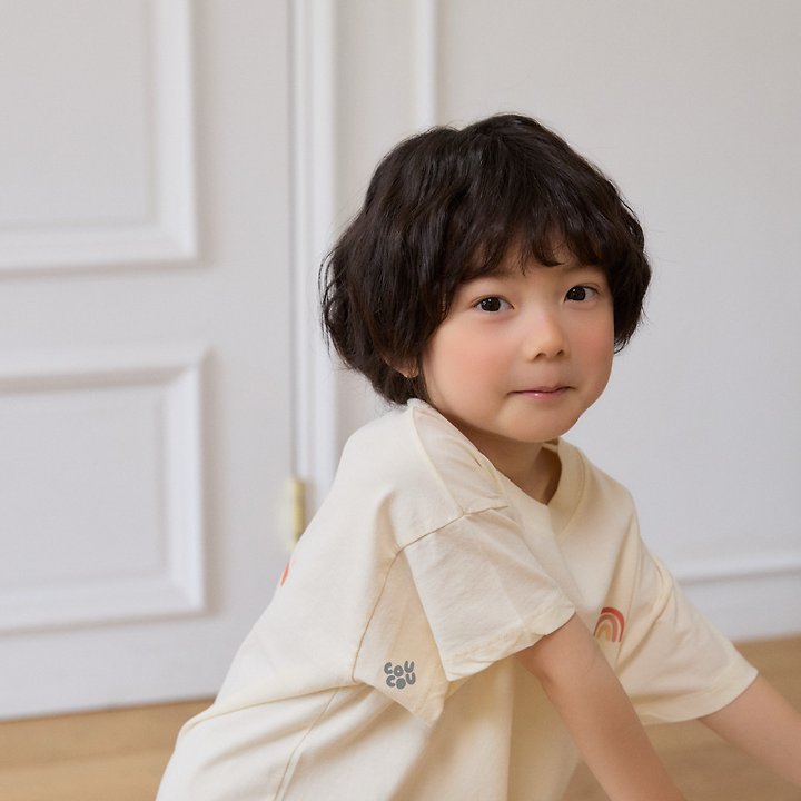 Cou Cou - Korean Children Fashion - #todddlerfashion - Rainbow Short Sleeve Tee