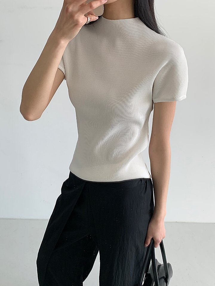 Cover - Korean Women Fashion - #momslook - Pleated Tee