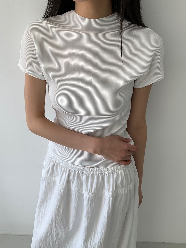 Cover - Korean Women Fashion - #momslook - Pleated Tee - 3