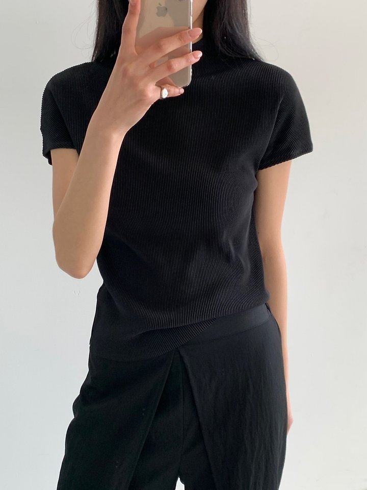 Cover - Korean Women Fashion - #momslook - Pleated Tee - 5