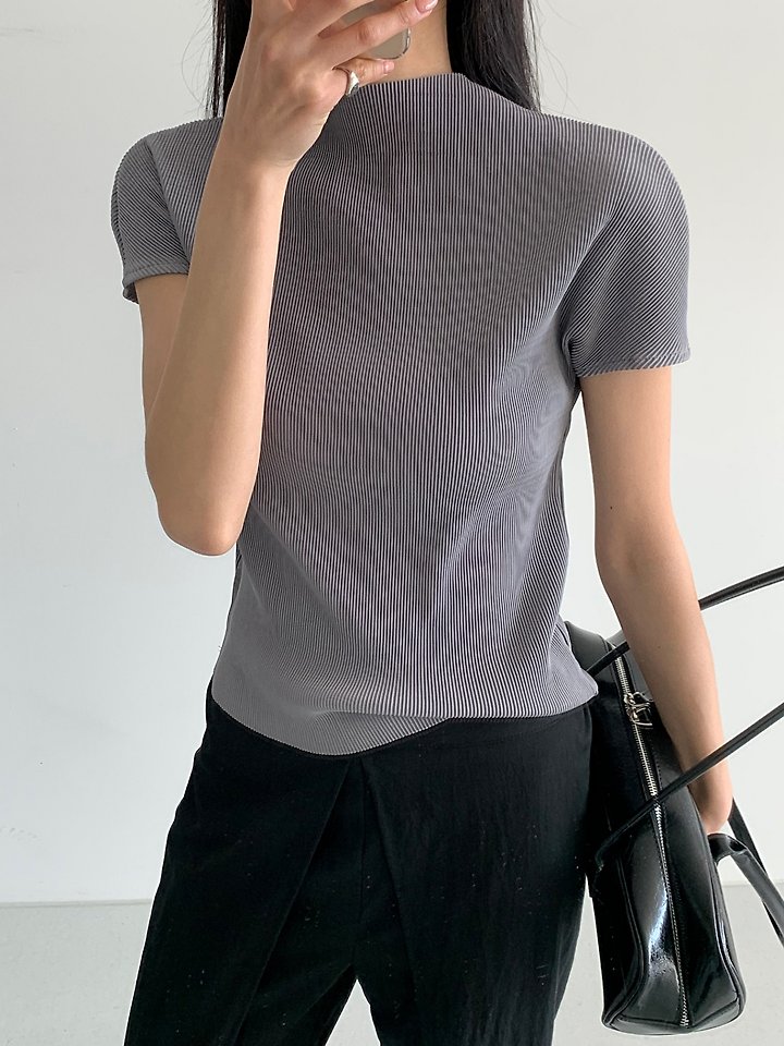 Cover - Korean Women Fashion - #momslook - Pleated Tee - 6