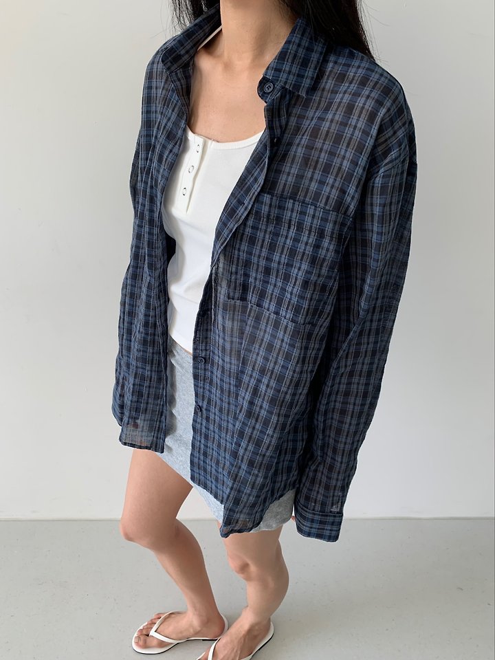 Cover - Korean Women Fashion - #momslook - Mono Check Shirt - 5