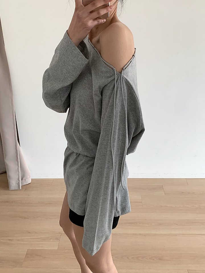 Cover - Korean Women Fashion - #momslook - String Off-Shoulder Tee