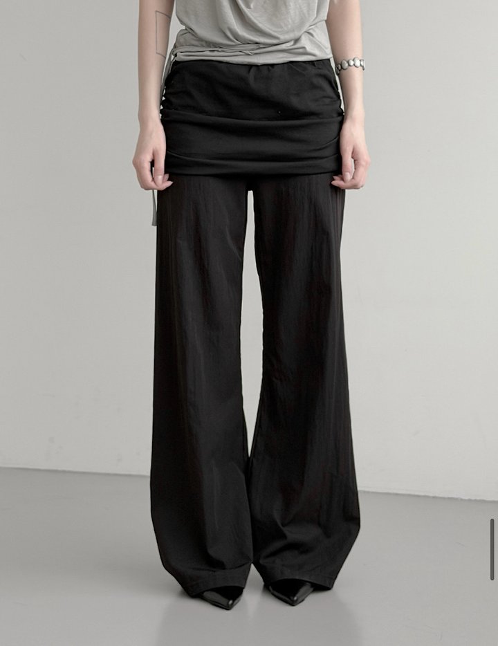 Cover - Korean Women Fashion - #momslook - Layered Shirring Pants - 11