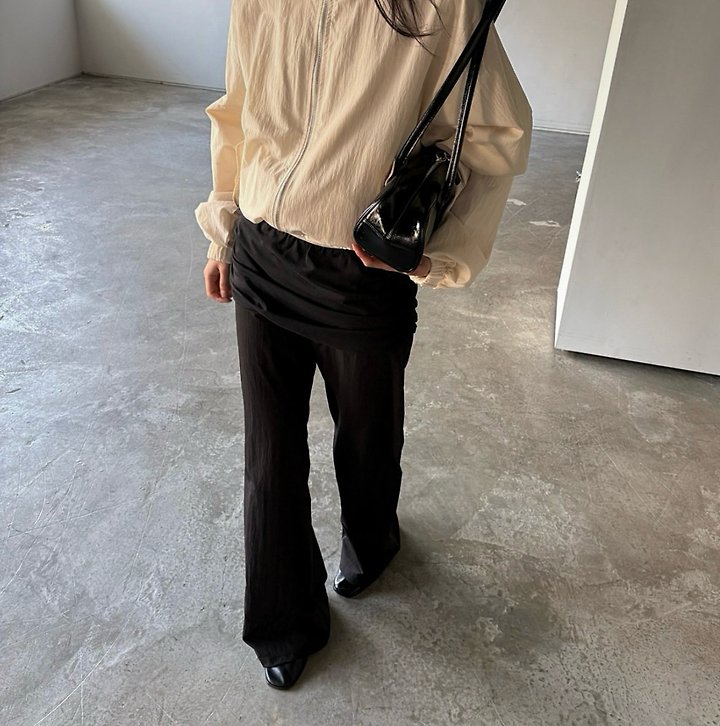 Cover - Korean Women Fashion - #momslook - Layered Shirring Pants - 7
