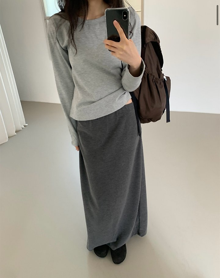 Cover - Korean Women Fashion - #momslook - Tie Long Skirt - 8