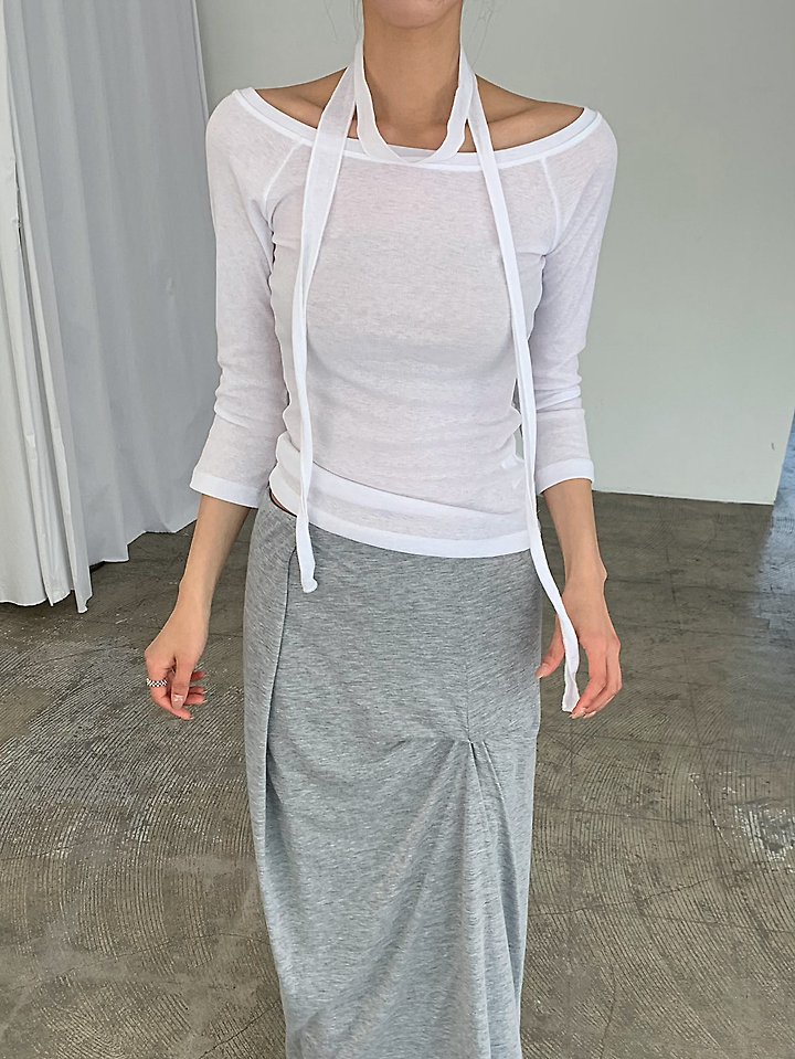 Cover - Korean Women Fashion - #momslook - Scarf Boat Tee