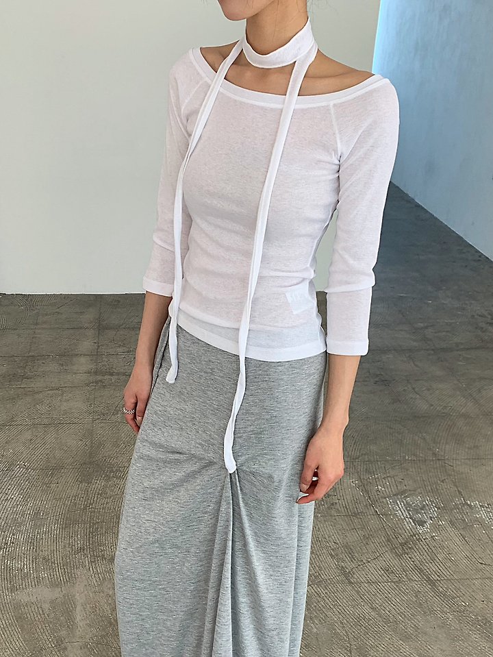Cover - Korean Women Fashion - #momslook - Scarf Boat Tee - 5