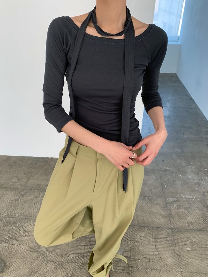 Cover - Korean Women Fashion - #momslook - Scarf Boat Tee - 9