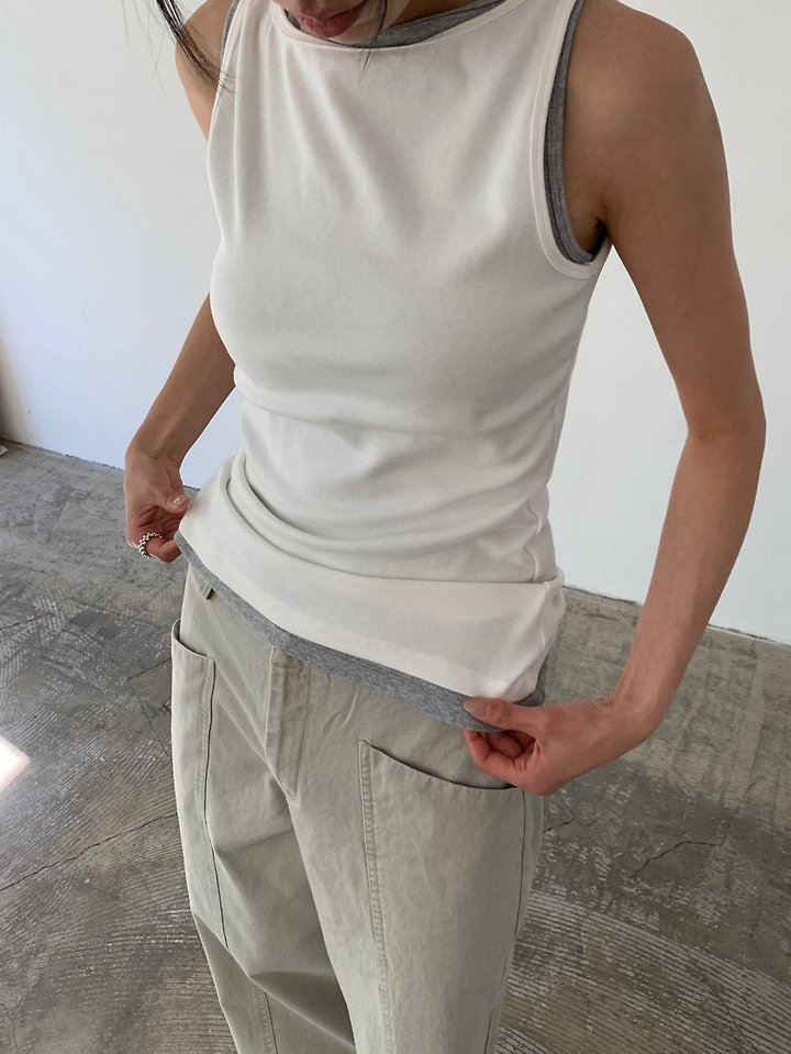 Cover - Korean Women Fashion - #momslook - Jelly Sleeveless Tee - 10