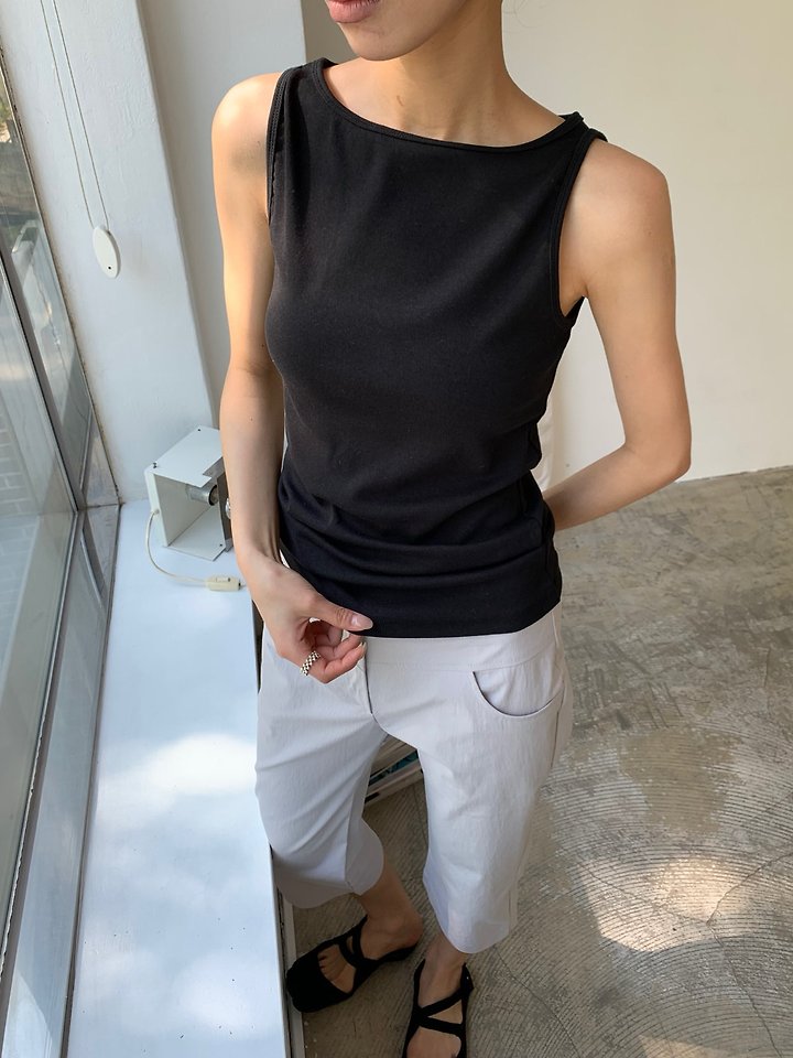 Cover - Korean Women Fashion - #momslook - Jelly Sleeveless Tee - 8
