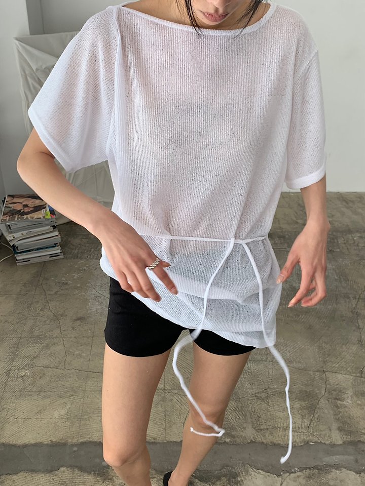 Cover - Korean Women Fashion - #momslook - Summer Unbalanced Loose Tee - 3