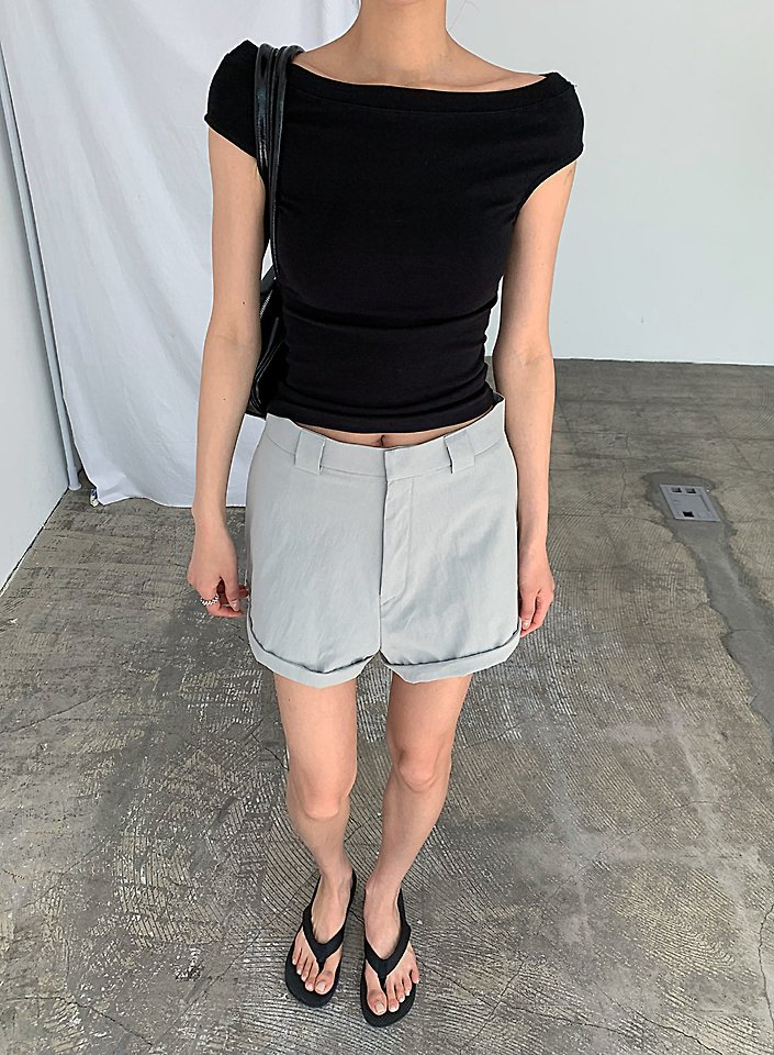 Cover - Korean Women Fashion - #momslook - Roll-Up Shorts - 2