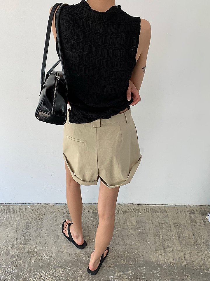 Cover - Korean Women Fashion - #momslook - Roll-Up Shorts - 6