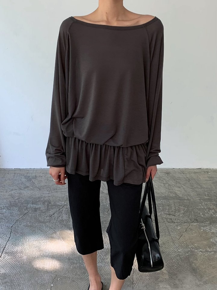 Cover - Korean Women Fashion - #momslook - Raglan Shirring Top