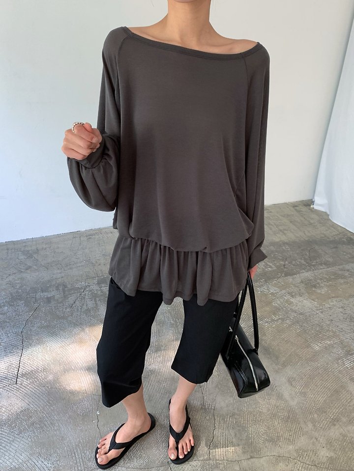 Cover - Korean Women Fashion - #momslook - Raglan Shirring Top - 3