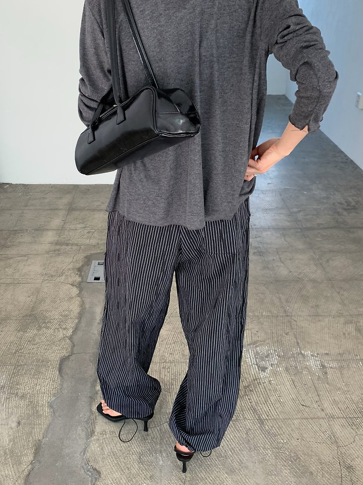 Cover - Korean Women Fashion - #womensfashion - Wrinkle Stripe Two-Way Pants - 4