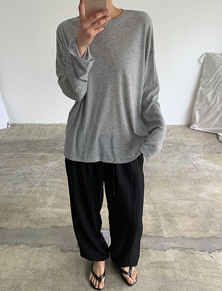 Cover - Korean Women Fashion - #womensfashion - Sheer Boxy Long Sleeve Tee - 4