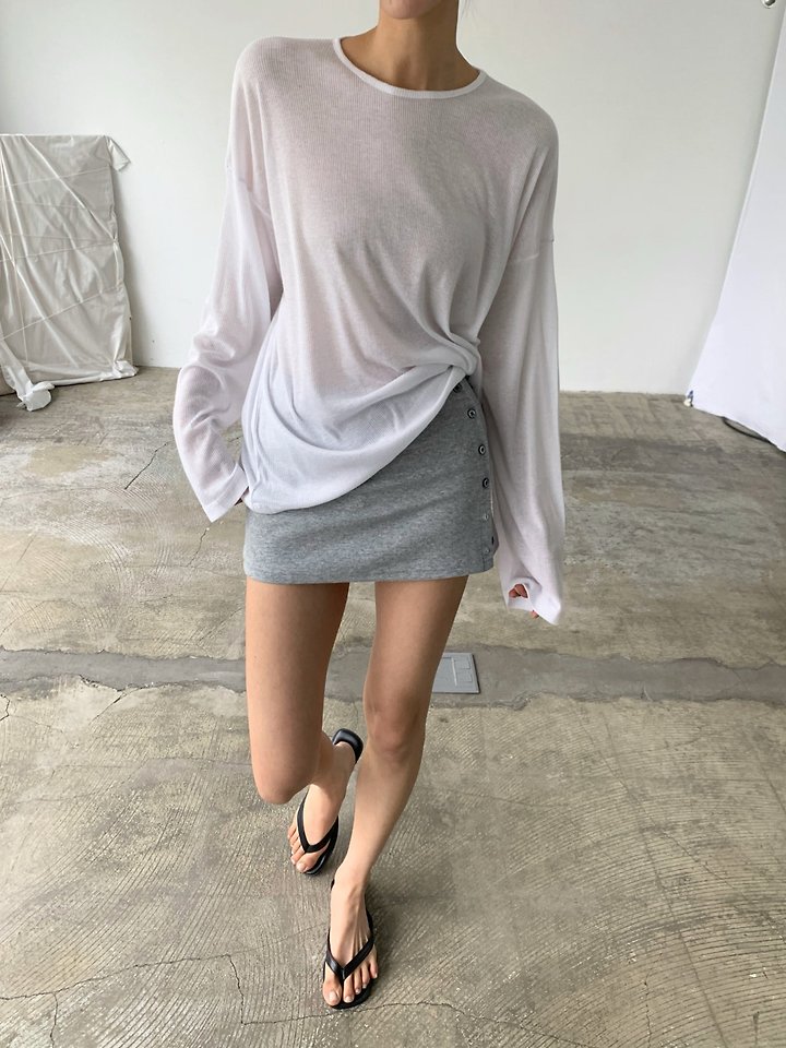 Cover - Korean Women Fashion - #momslook - Button Skirt Pants