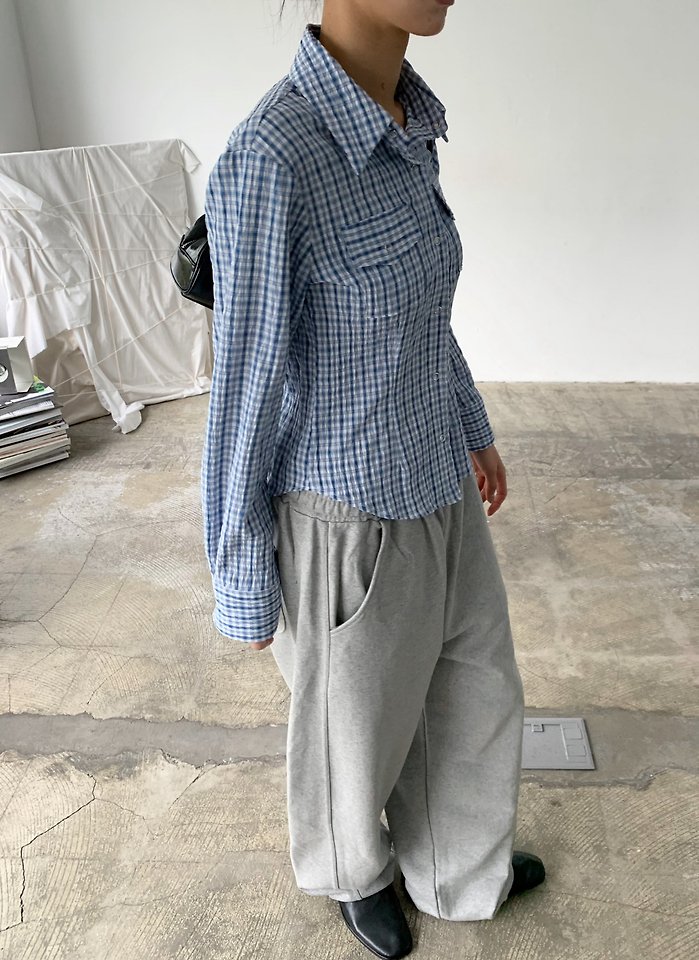 Cover - Korean Women Fashion - #womensfashion - Check Snap Shirt - 4