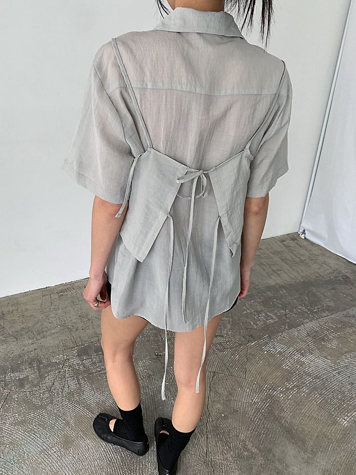 Cover - Korean Women Fashion - #momslook - Layered Short Sleeve Shirt - 2