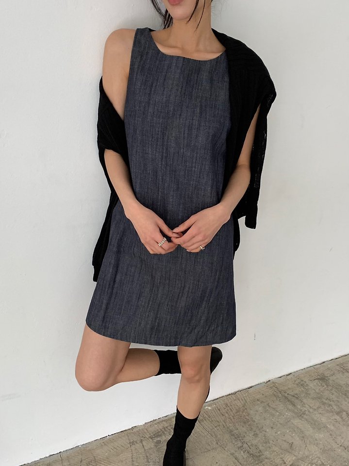Cover - Korean Women Fashion - #momslook - Indigo Mini One-piece - 2