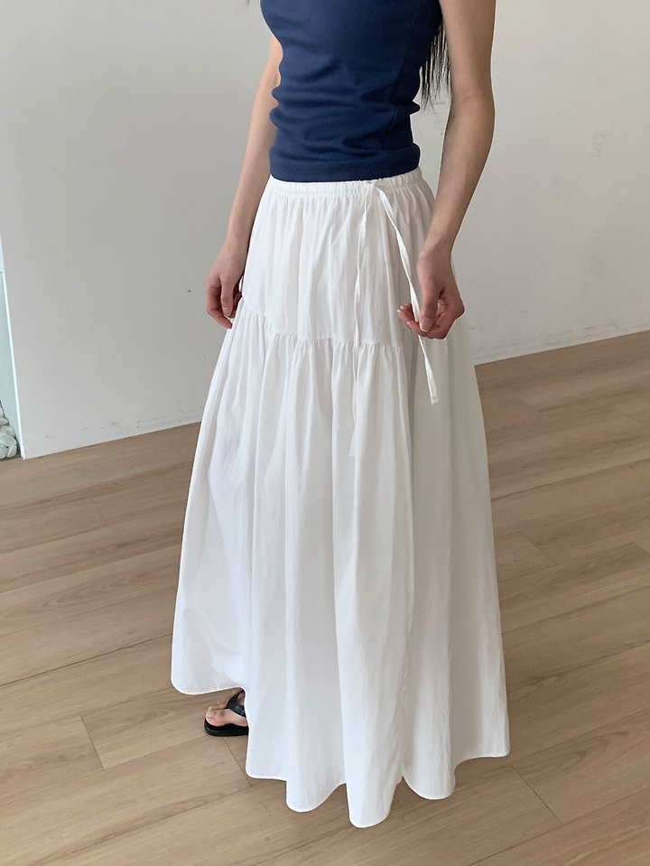 Cover - Korean Women Fashion - #womensfashion - Maxi Shirring Skirt - 4