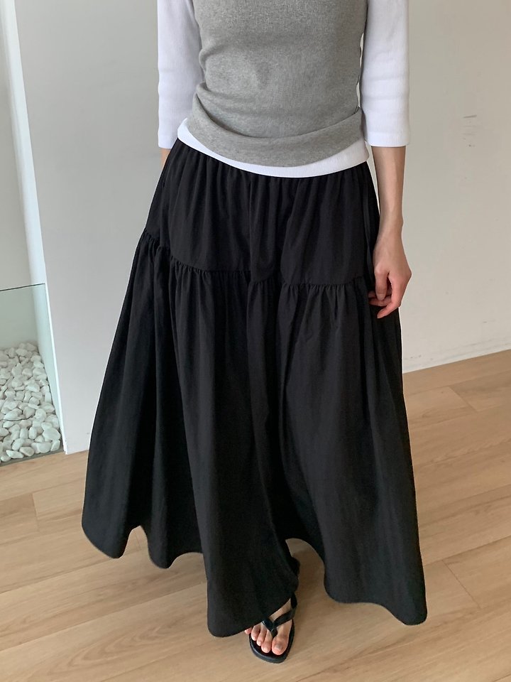 Cover - Korean Women Fashion - #momslook - Maxi Shirring Skirt - 8