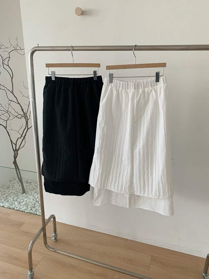 Cover - Korean Women Fashion - #momslook - Wrinkle Layered Skirt - 7