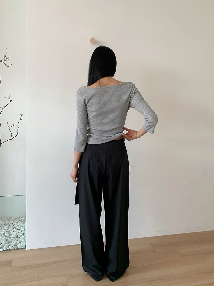 Cover - Korean Women Fashion - #momslook - Stay Wrap Slacks - 7