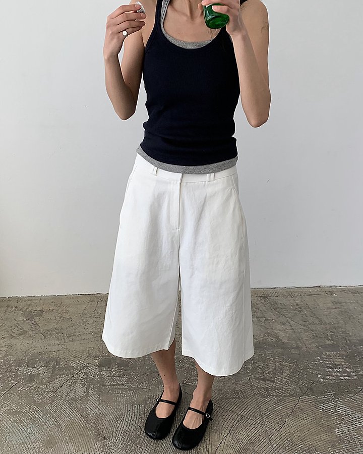 Cover - Korean Women Fashion - #momslook - Puffed Side Bermuda Pants